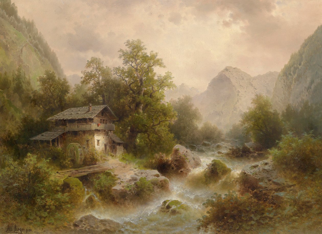 Kvarn på fjällbäcken av Albert Rieger