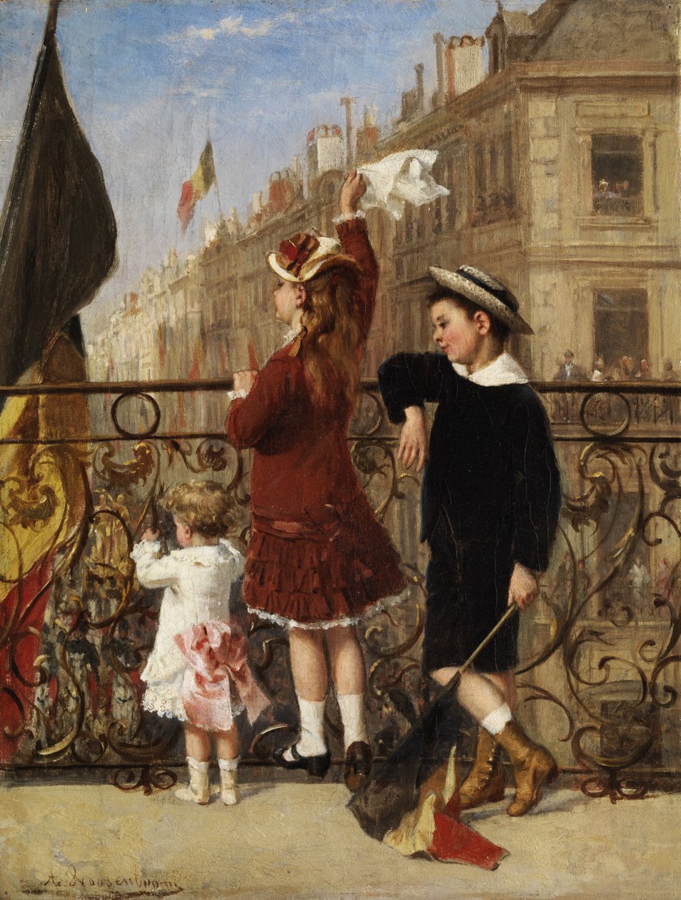 Waving to the Procession, Brussels av Albert Roosenboom