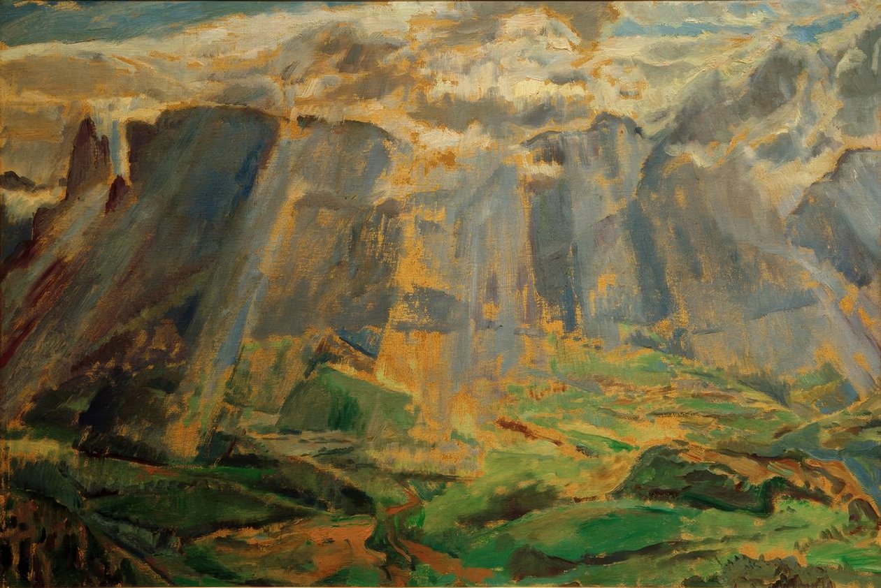 Alpinlandskap i Sydtyrolen av Albert Weisgerber