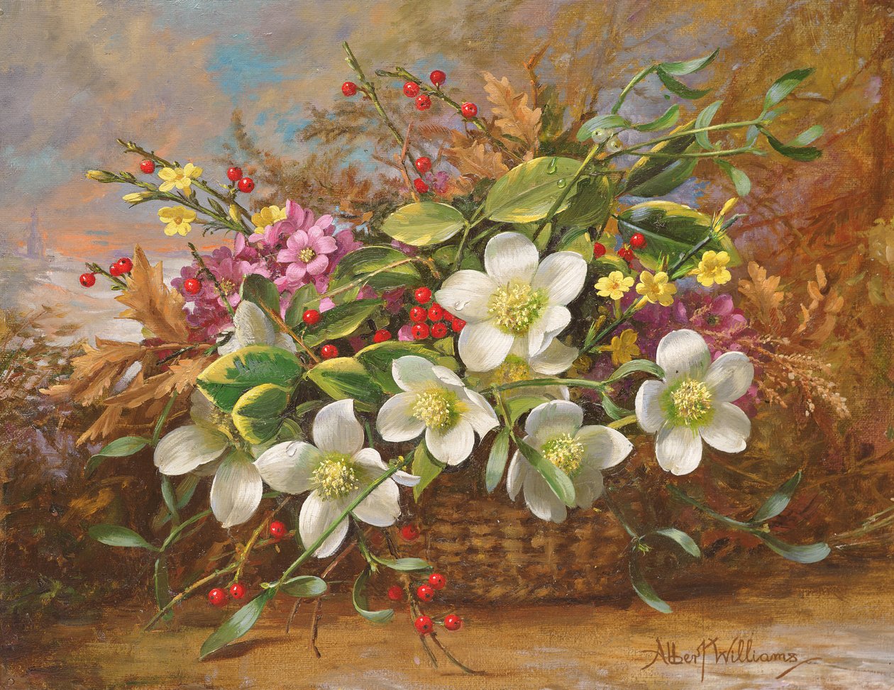 Vinterflora i en skogsskugga av Albert Williams