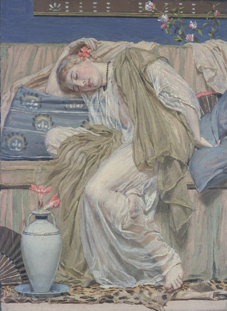 A Sleeping Girl av Albert Joseph Moore