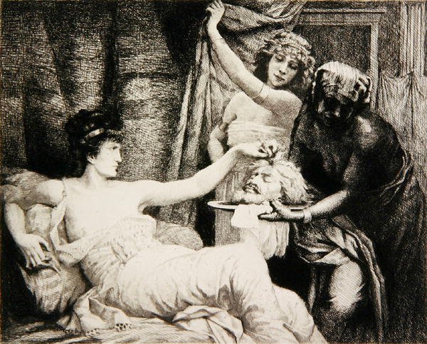 Herodias c.1878 (etsning) av Albert Alexander Paul Rouffio