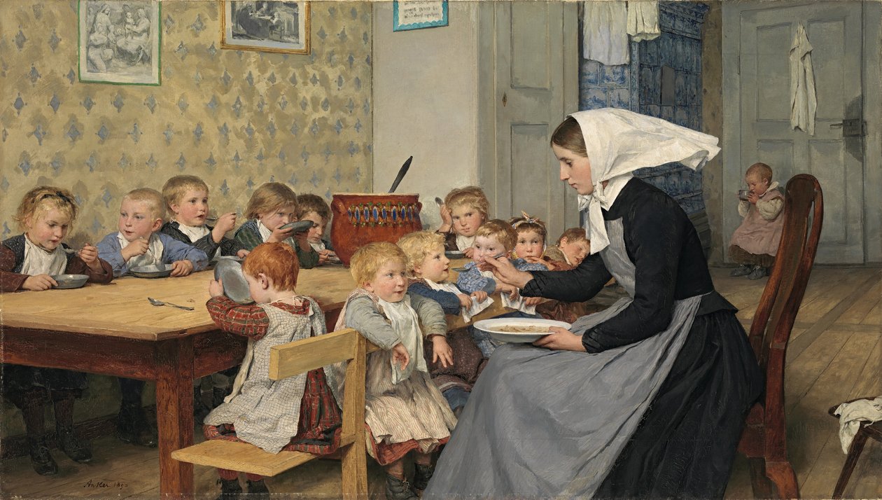 I daghem I, 1890. av Albert Anker