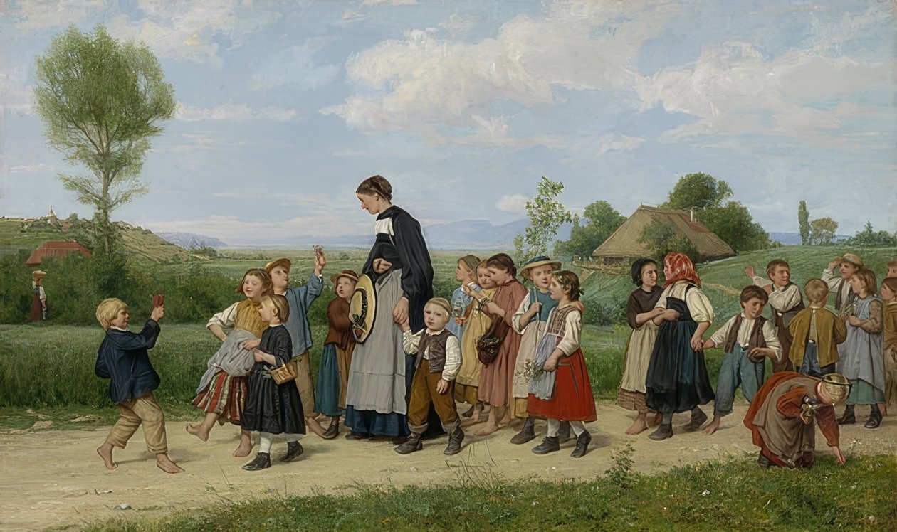 Skolpromenaden. 1872 av Albert Anker