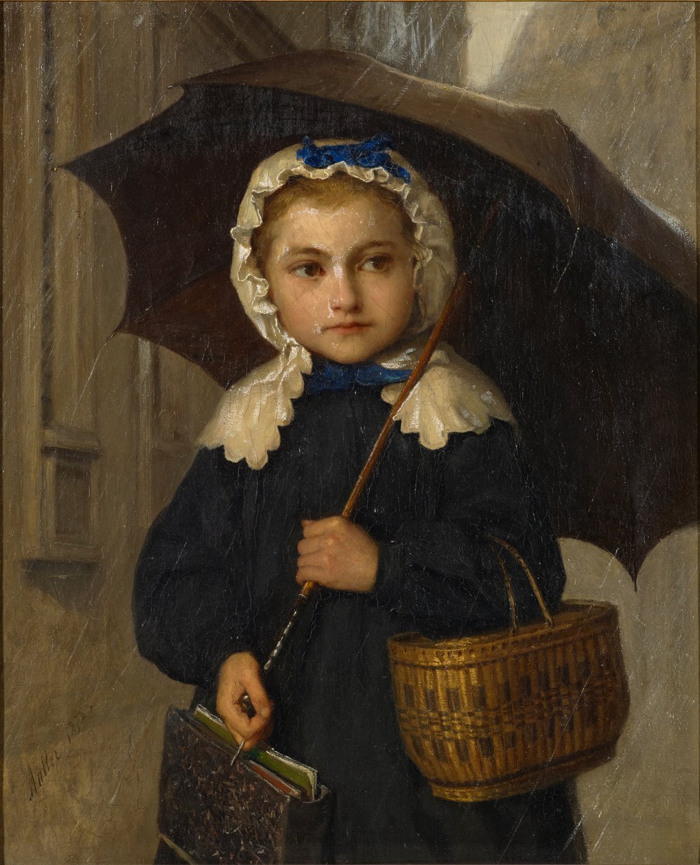 Louise Anker med paraply, 1872 av Albert Anker