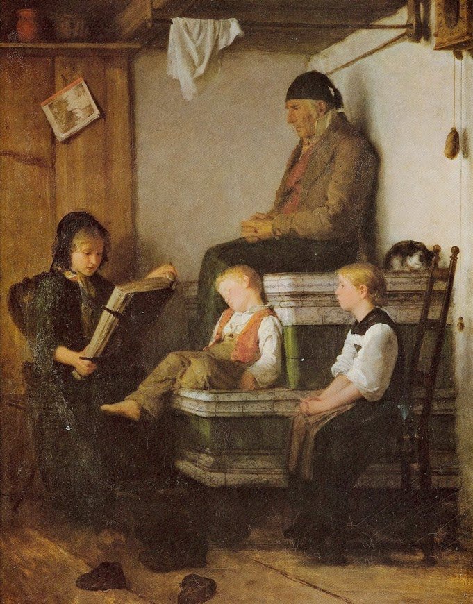 söndag eftermiddag av Albert Anker