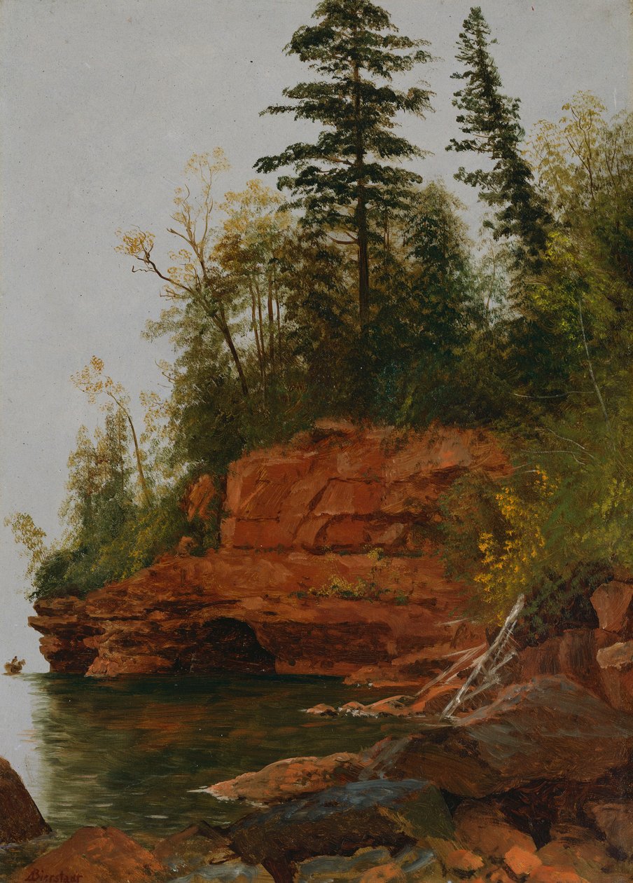 En stenig vik av Albert Bierstadt