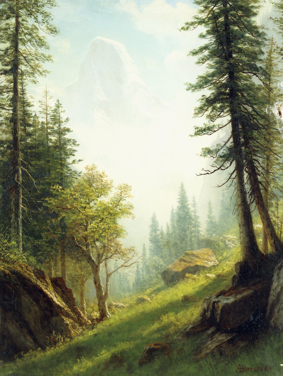 Bland Bernalperna, av Albert Bierstadt