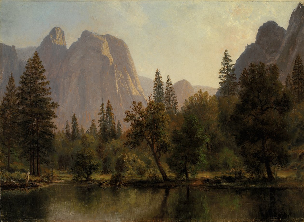 Cathedral Rocks, Yosemite Valley, ca. 1872. av Albert Bierstadt