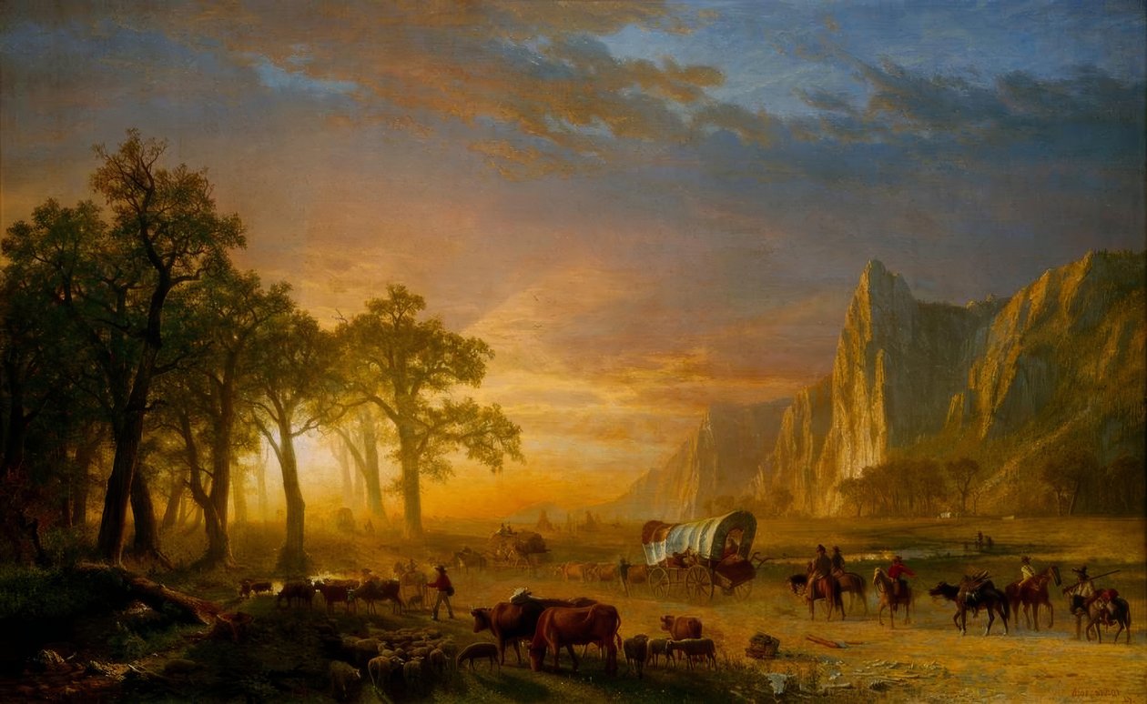 Emigranter som korsar slätterna av Albert Bierstadt