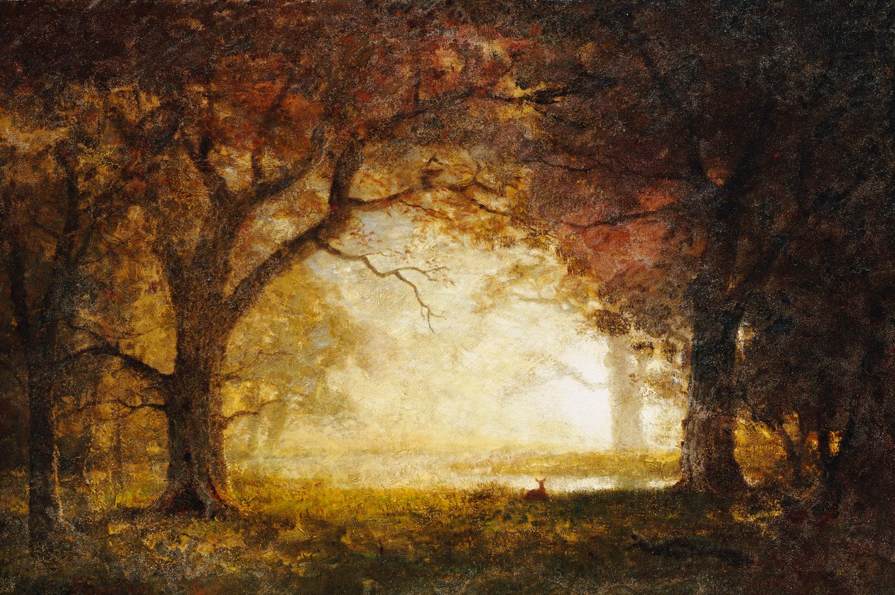 Skogssoluppgång av Albert Bierstadt