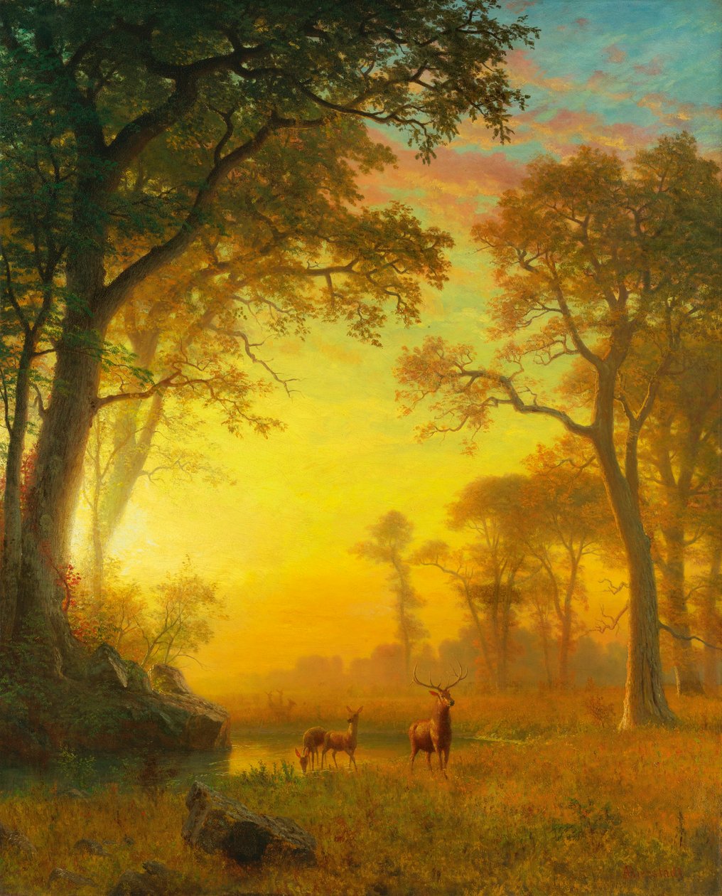 Ljus i skogen av Albert Bierstadt