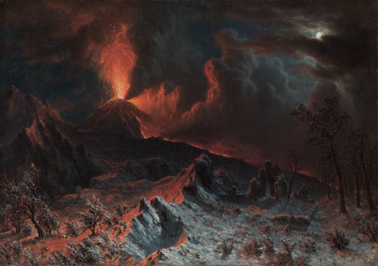 Vesuvius vid midnatt, 1868. av Albert Bierstadt