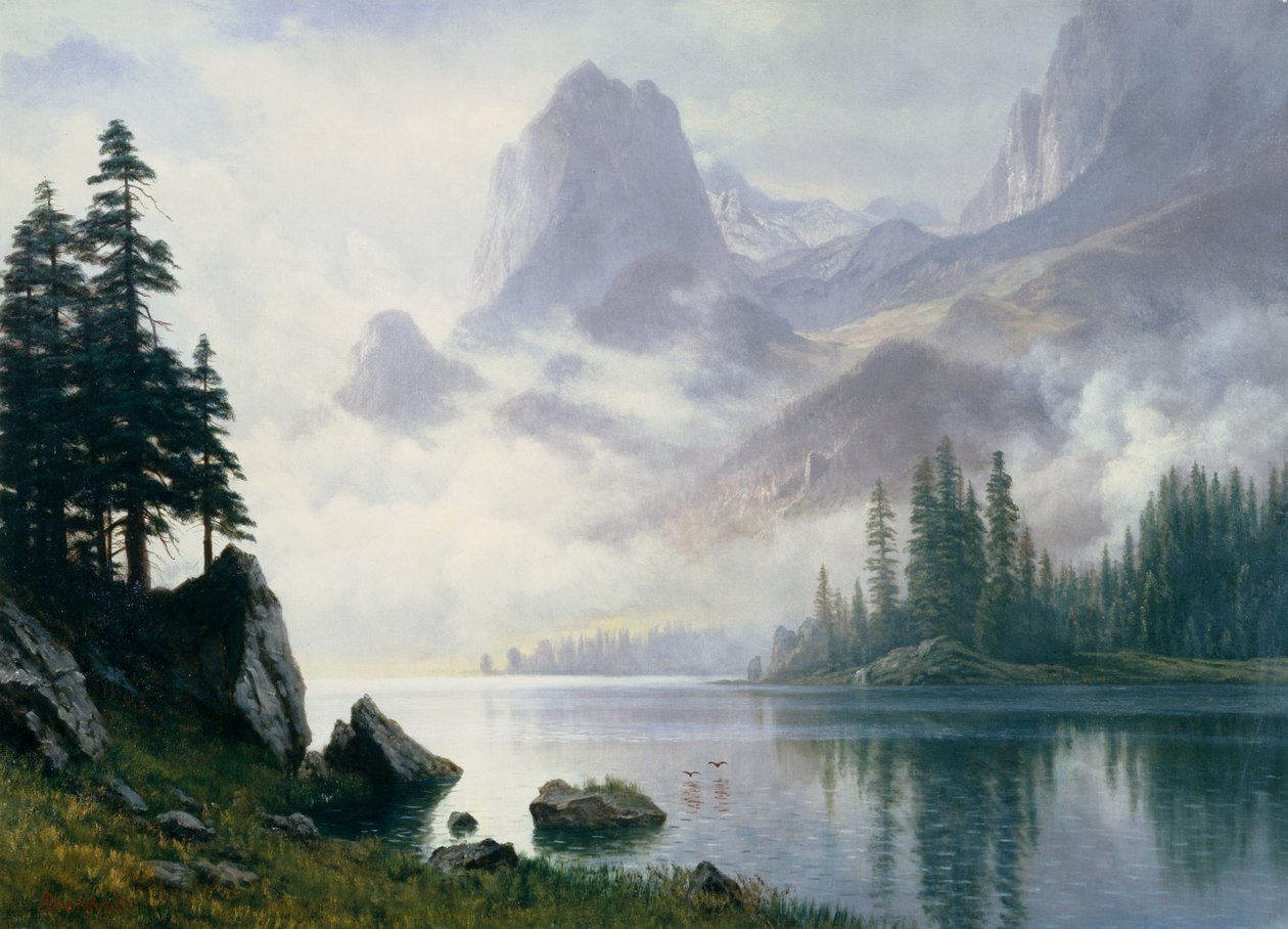 Berg ur dimman av Albert Bierstadt