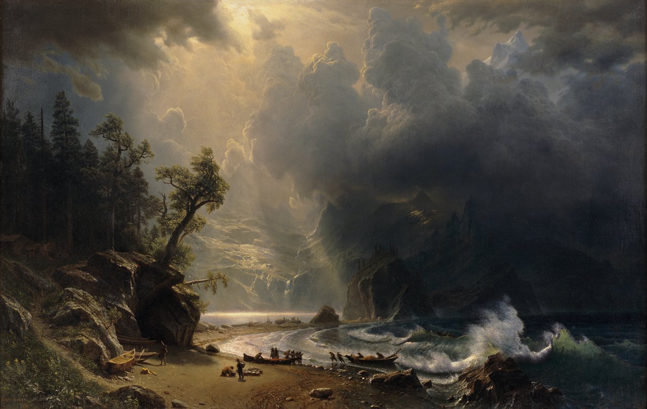 Puget Sound på Stillahavskusten, 1870 av Albert Bierstadt