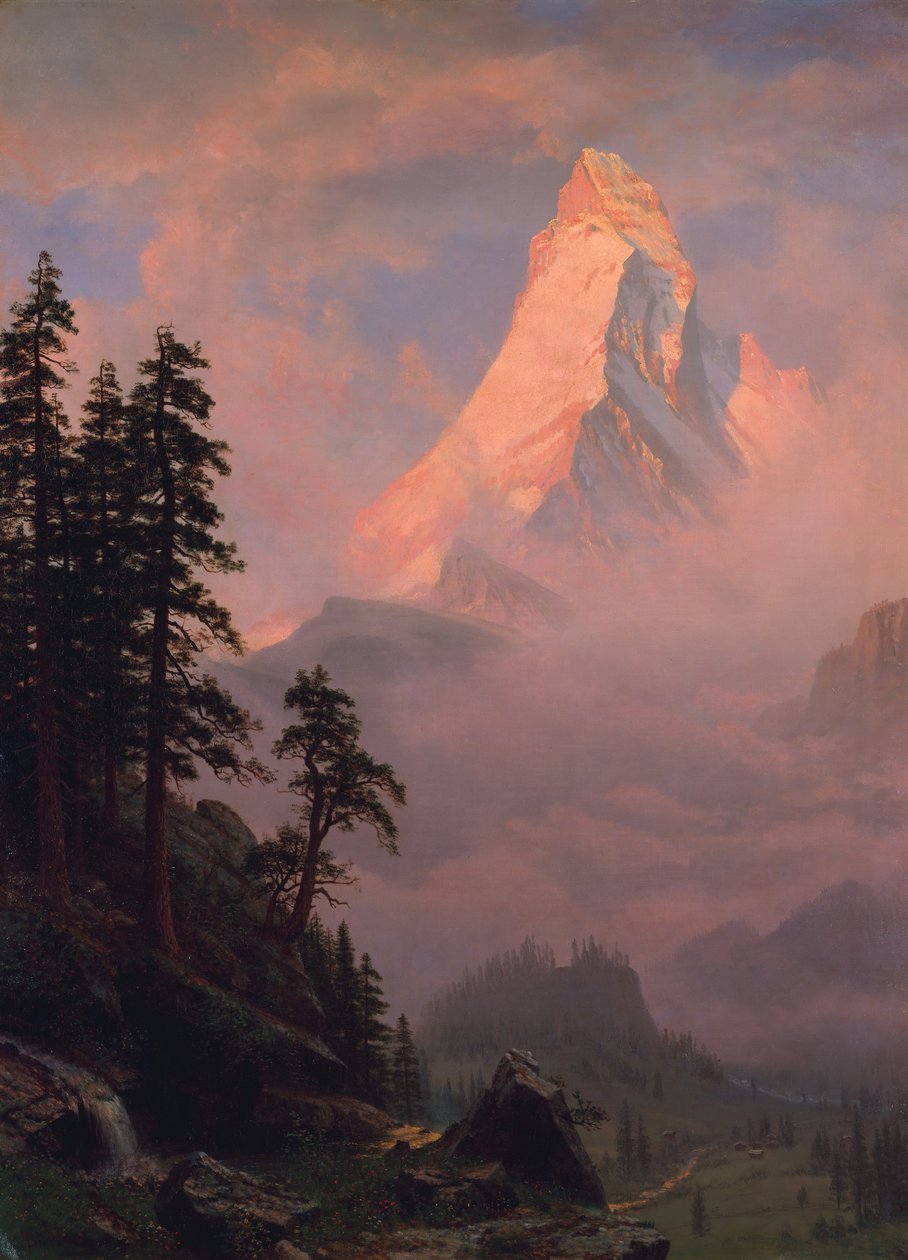 Soluppgång på Matterhorn, efter 1875. av Albert Bierstadt