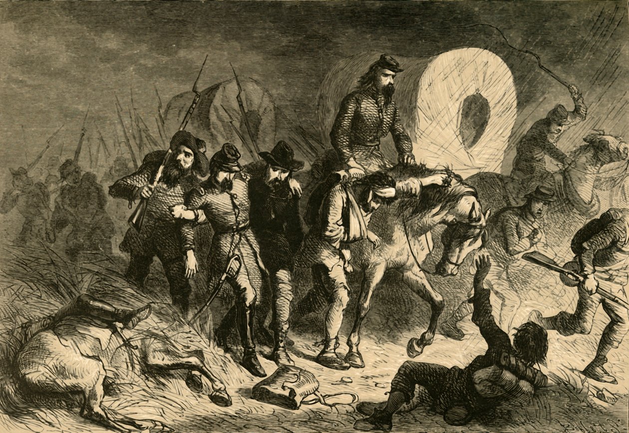 De konfedererades reträtt från Shiloh, 1878. av Albert Bobbett