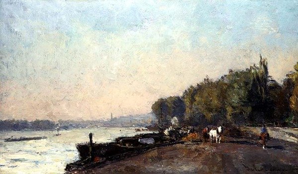 Suresnes in Autumn (olja på duk) av Albert Charles Lebourg