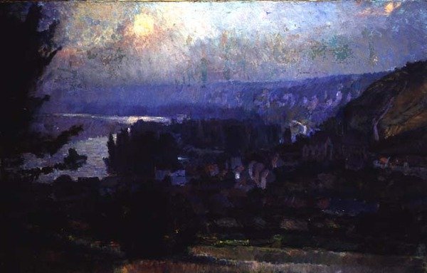 Utsikt över Vetheuil av Albert Charles Lebourg