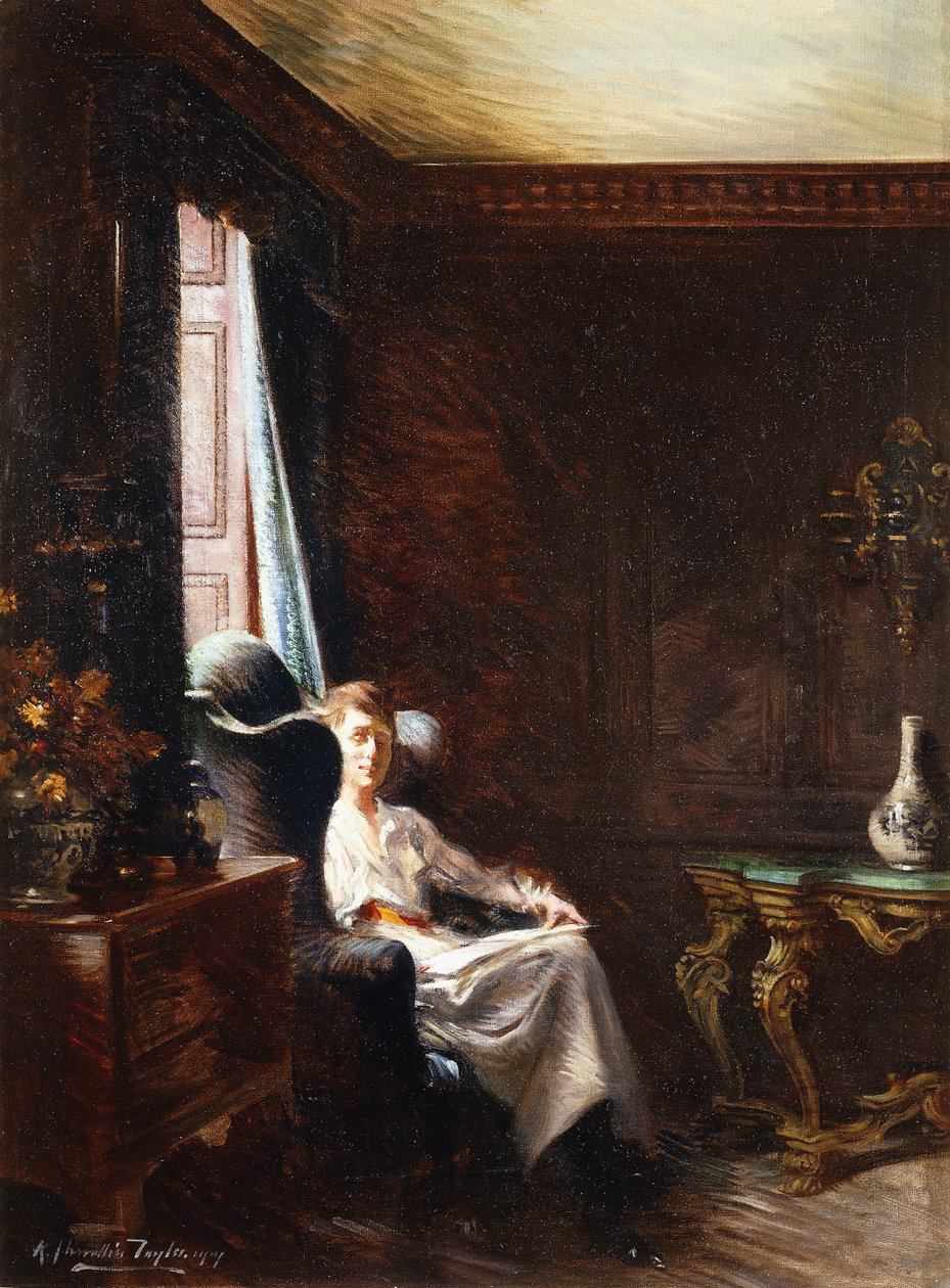 Läser vid fönstret, 1919 av Albert Chevallier Tayler