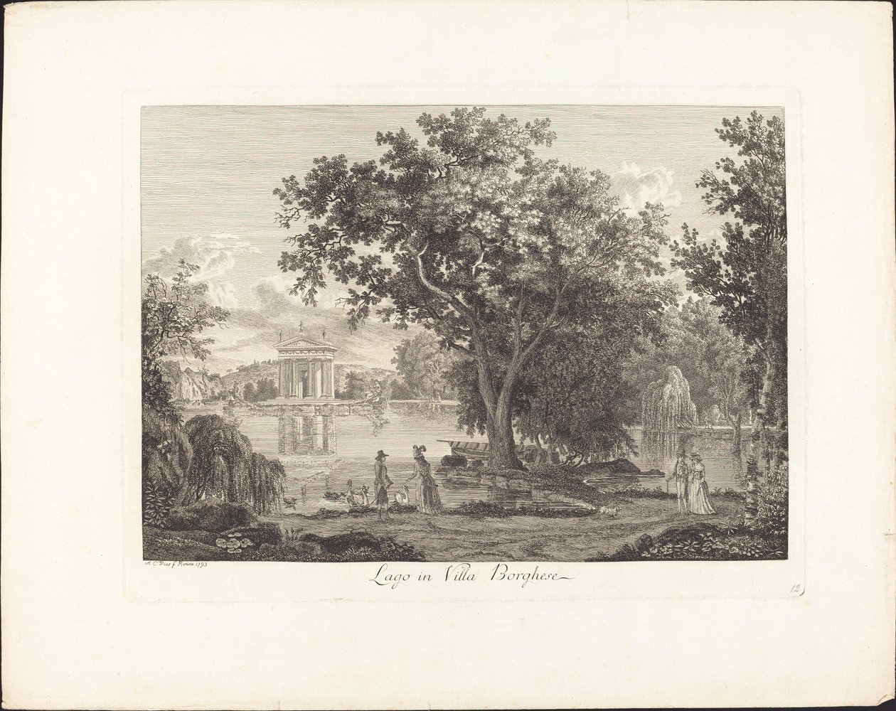 Lago i villa Borghese av Albert Christoph Dies