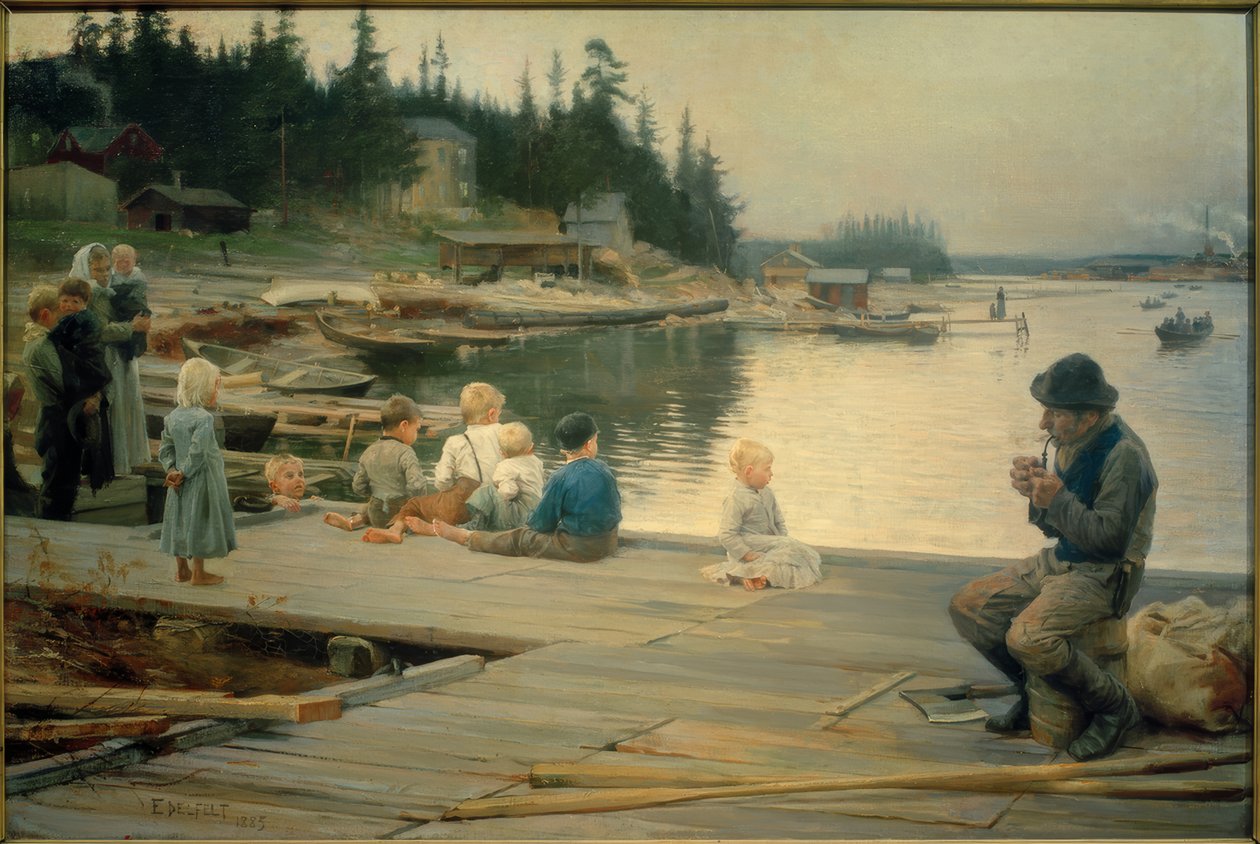 Sommarkväll i Hammars varv av Albert Gustaf Aristides Edelfelt