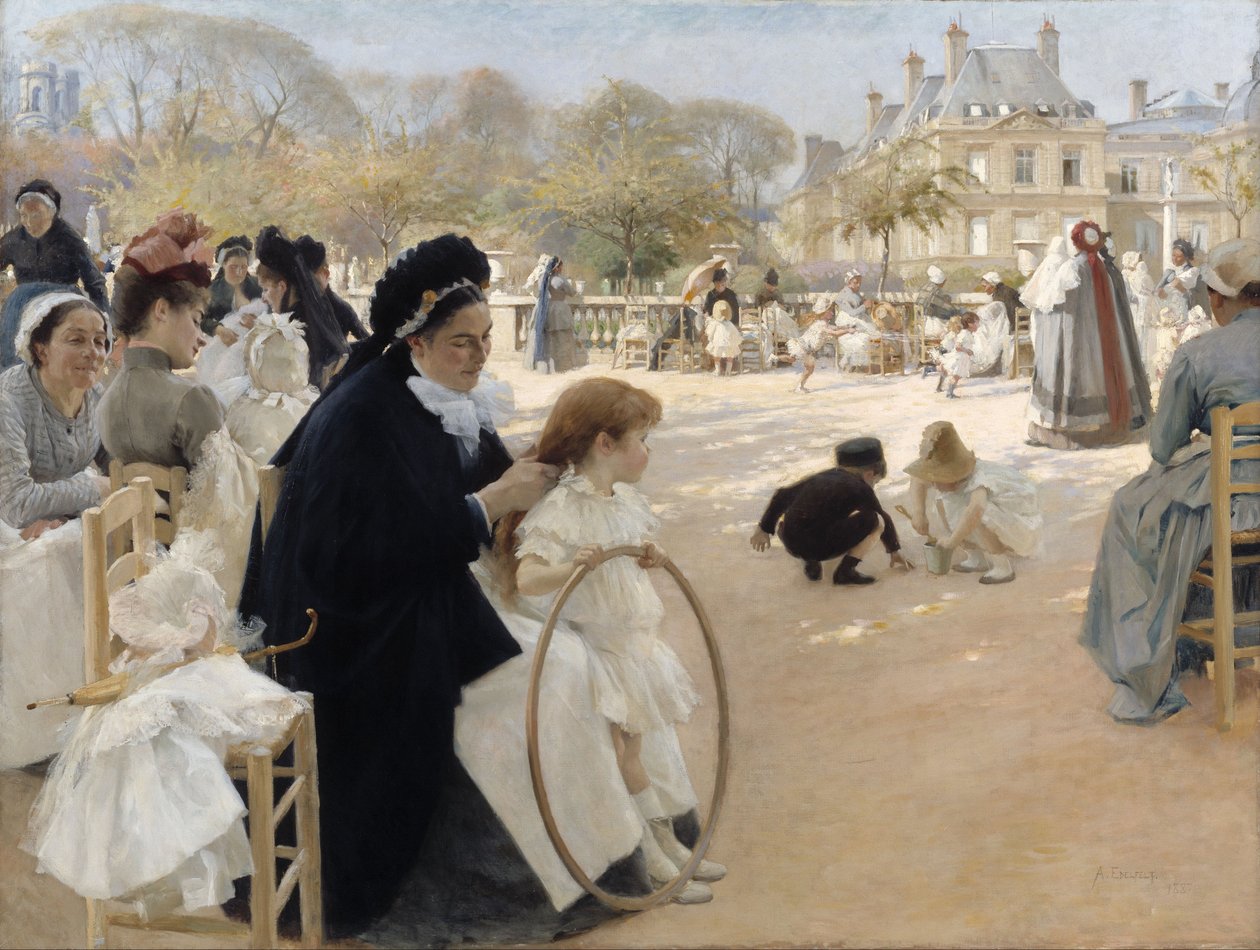 Luxemburgträdgården, Paris av Albert Gustaf Aristides Edelfelt