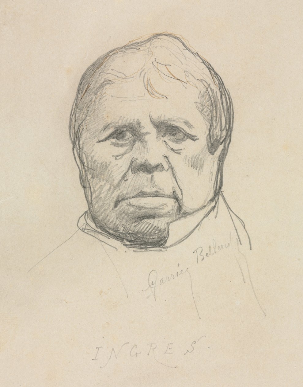 Porträtt av Ingres. av Albert Ernest Carrier Belleuse