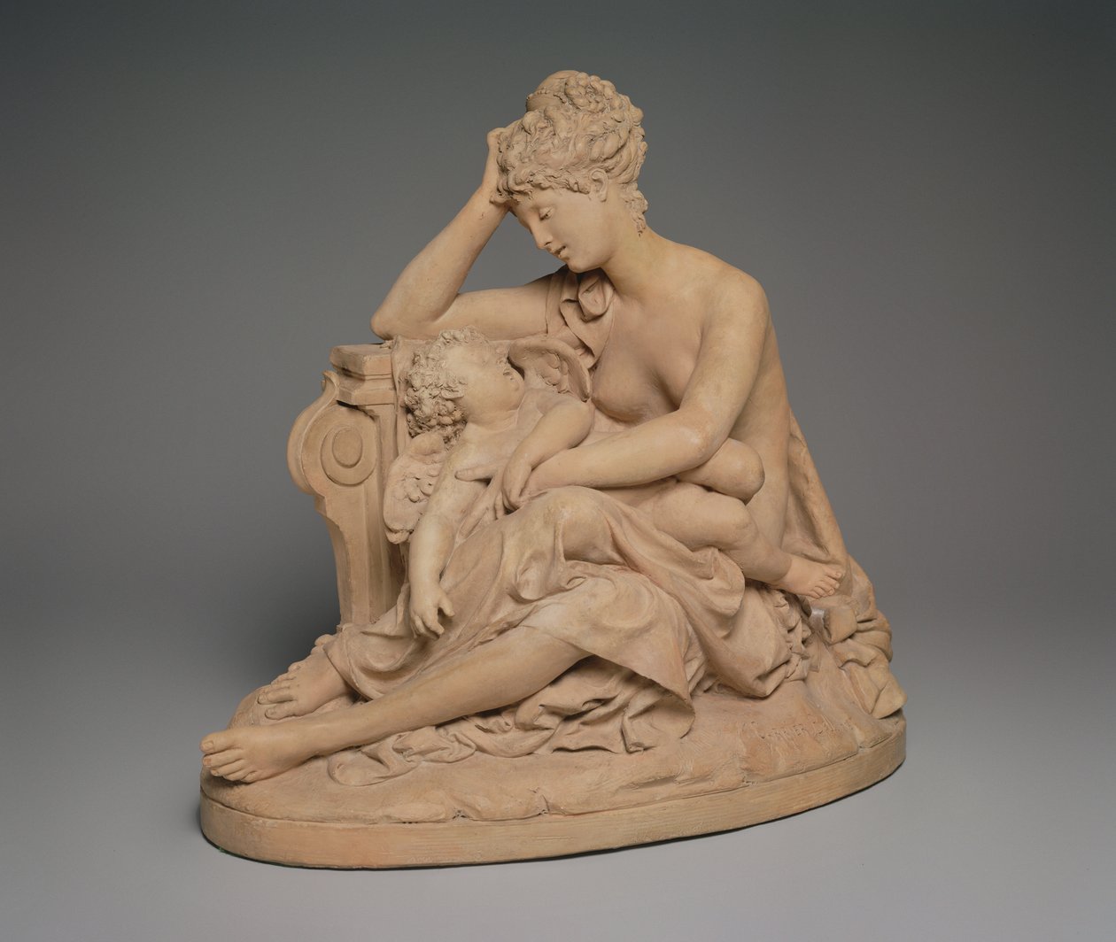 Venus och kärlek, ca 1864 (terrakotta) av Albert Ernest Carrier Belleuse