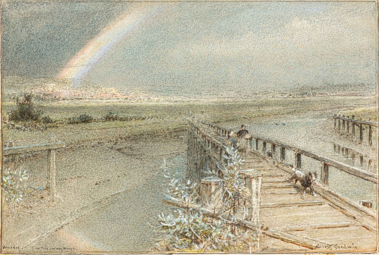 Arundel från Ford Railway Bridge (akvarell) av Albert Goodwin