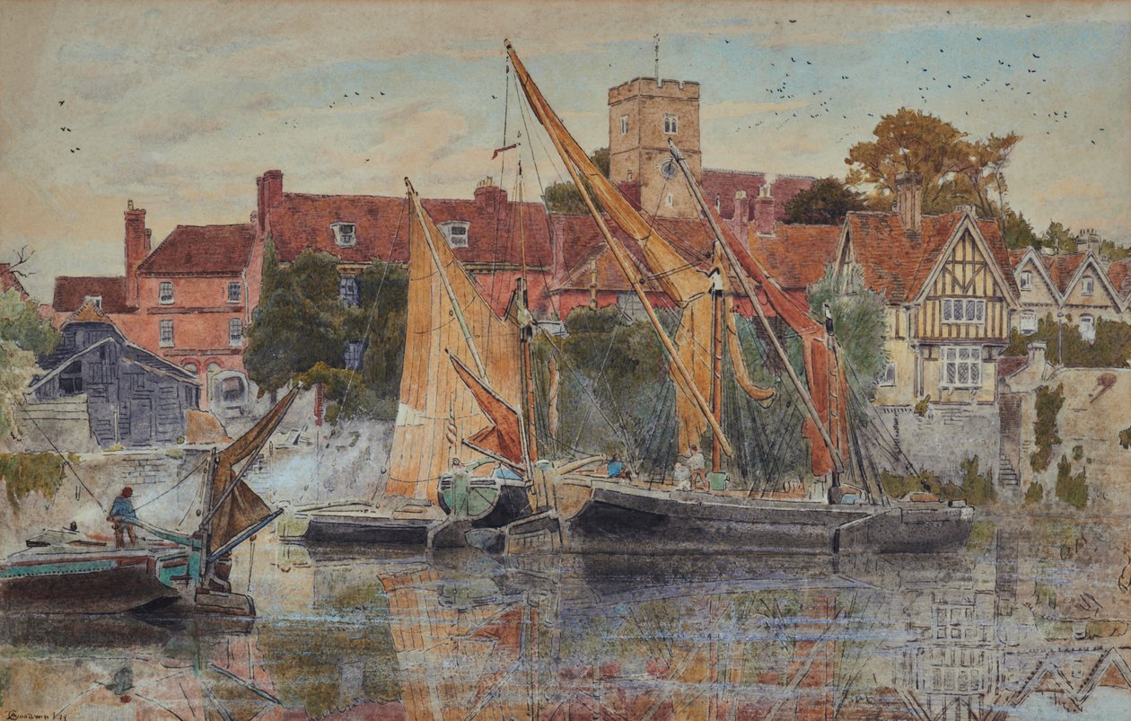 Aylesford på Medway av Albert Goodwin