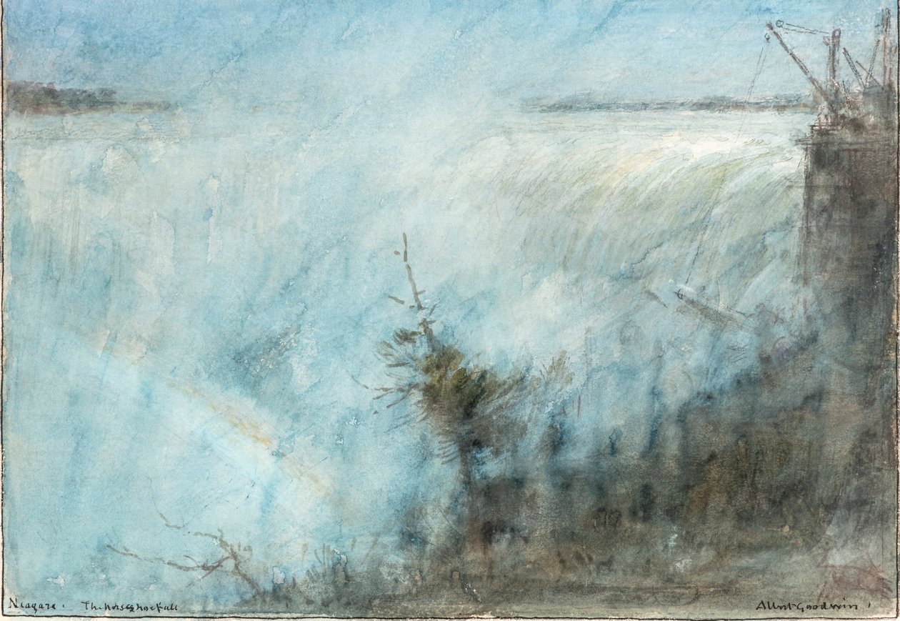 Niagara. Hästskofallet (akvarell) av Albert Goodwin
