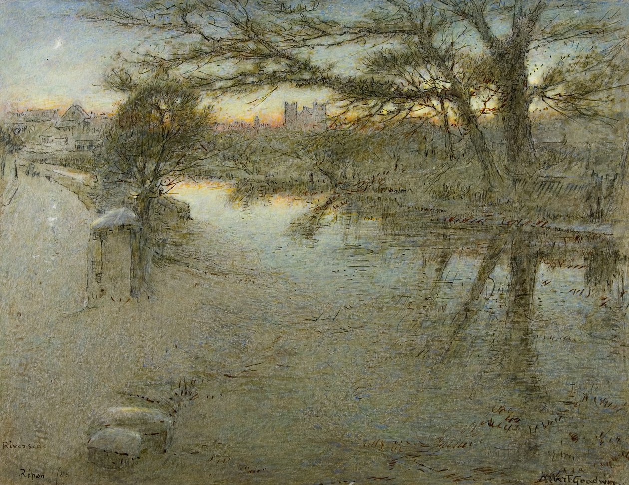 Riverside, Ripon av Albert Goodwin