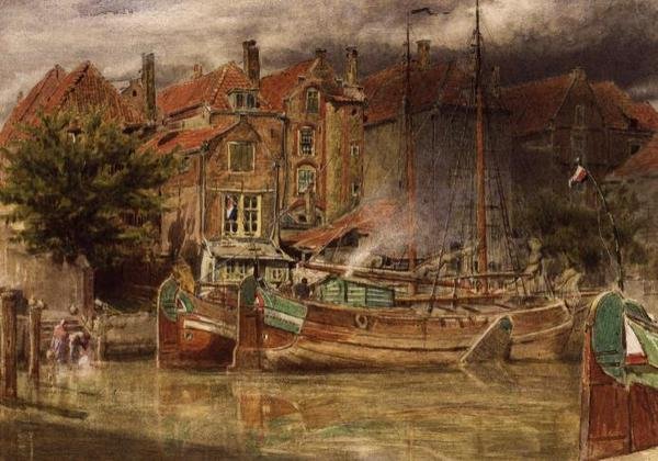 Utsikt över kanalen, Dort av Albert Goodwin