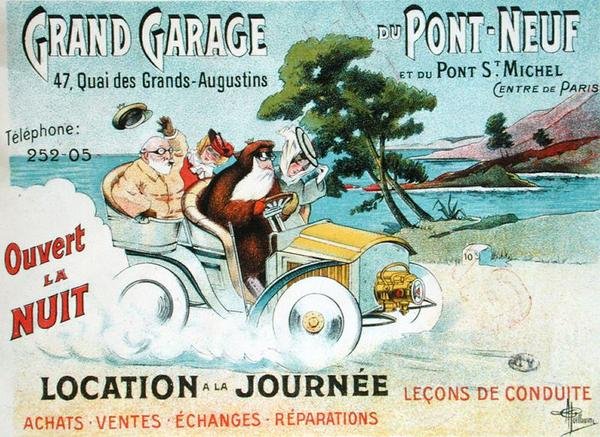 Affischreklam "Le Grand Garage du Pont-Neuf" av Albert Guillaume