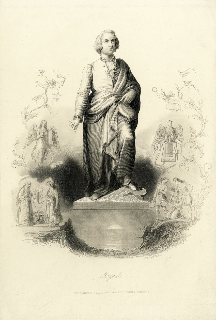 Mozart Monument på Mozartplatz, 1842. av Albert Henry Payne