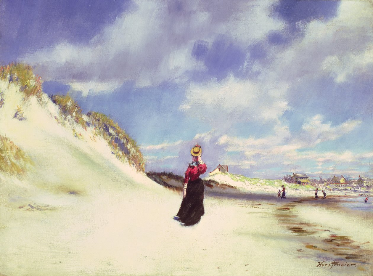Hampton Beach (olja på duk) av Albert Horstmeier