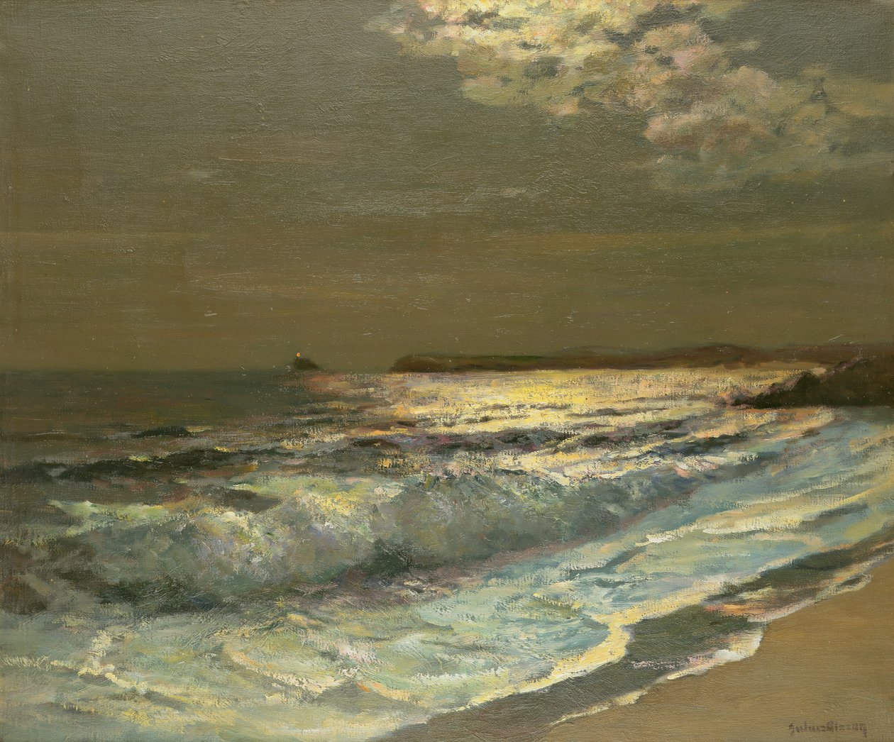 The Moonlit Breaking Wave av Albert Julius Olsson
