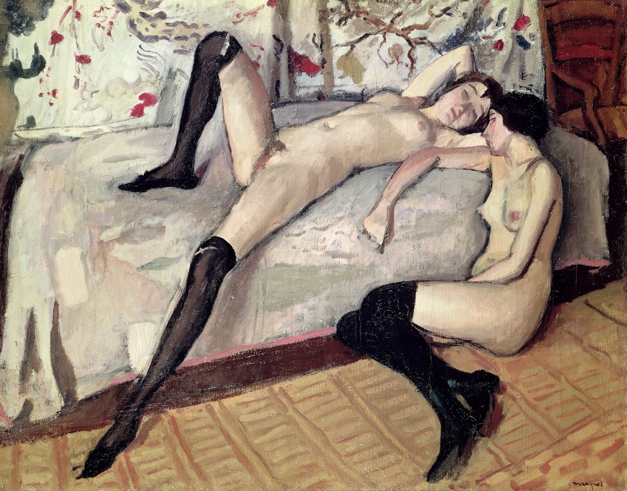 Två flickvänner, nakna. av Albert Marquet