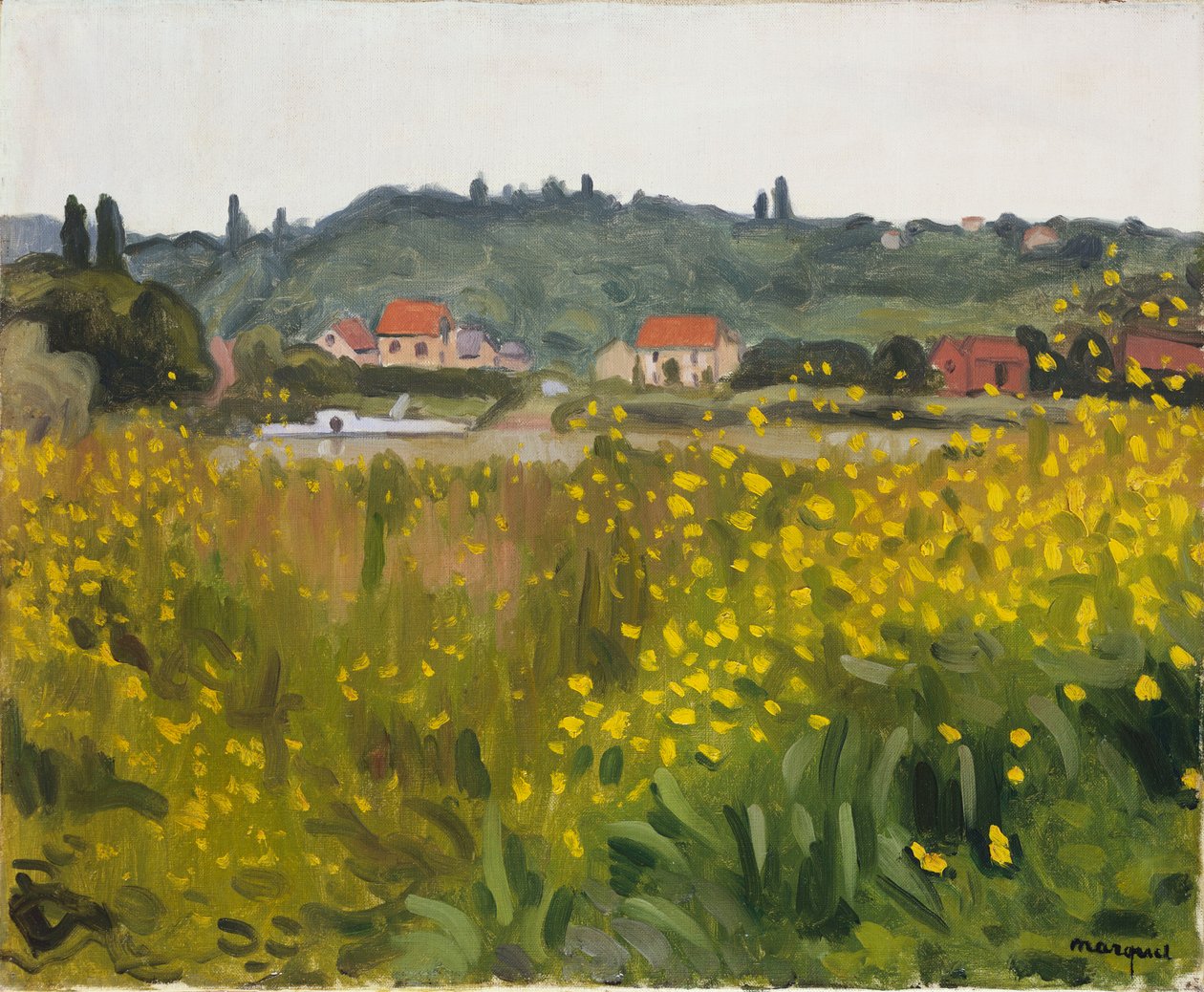 Gula blommor i Villenes av Albert Marquet