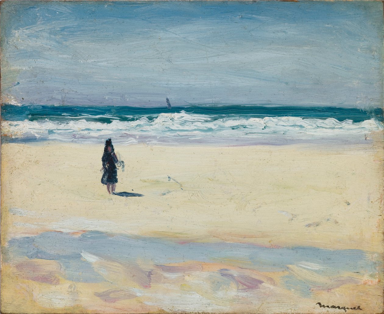 Ung flicka på stranden av Albert Marquet