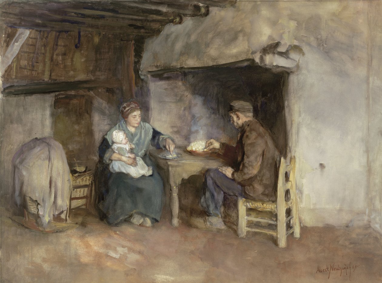 Lunch i en bondfamilj av Albert  Neuhuys