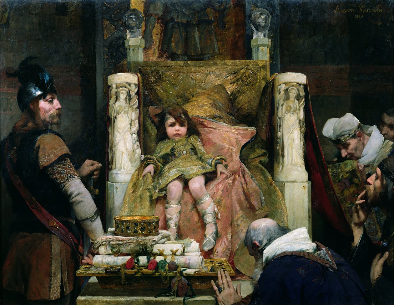 Homage till Clovis II (635-657) av Albert Pierre Rene Maignan
