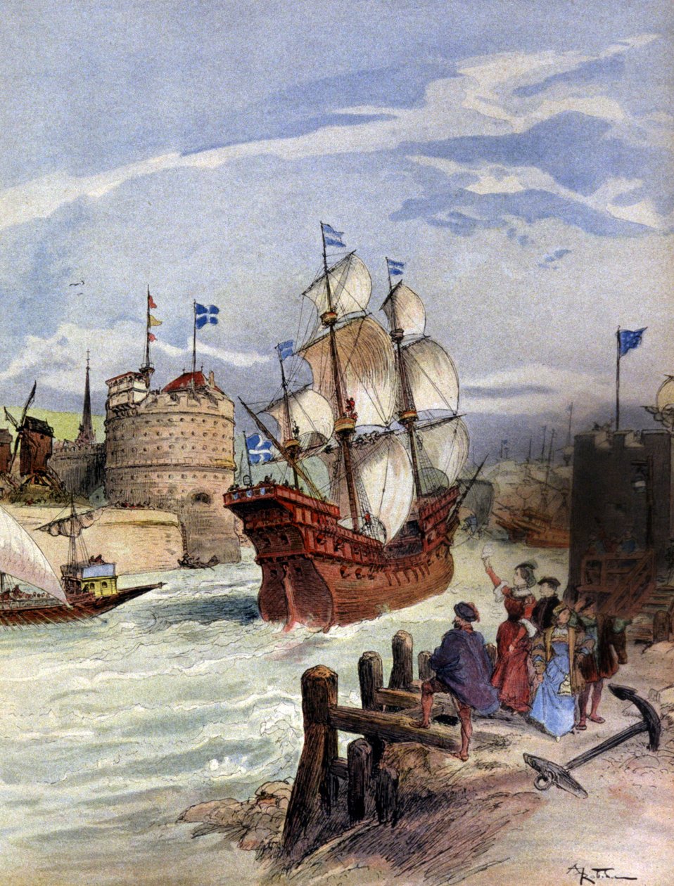 Frans I:s flotta i Le Havre av Albert Robida