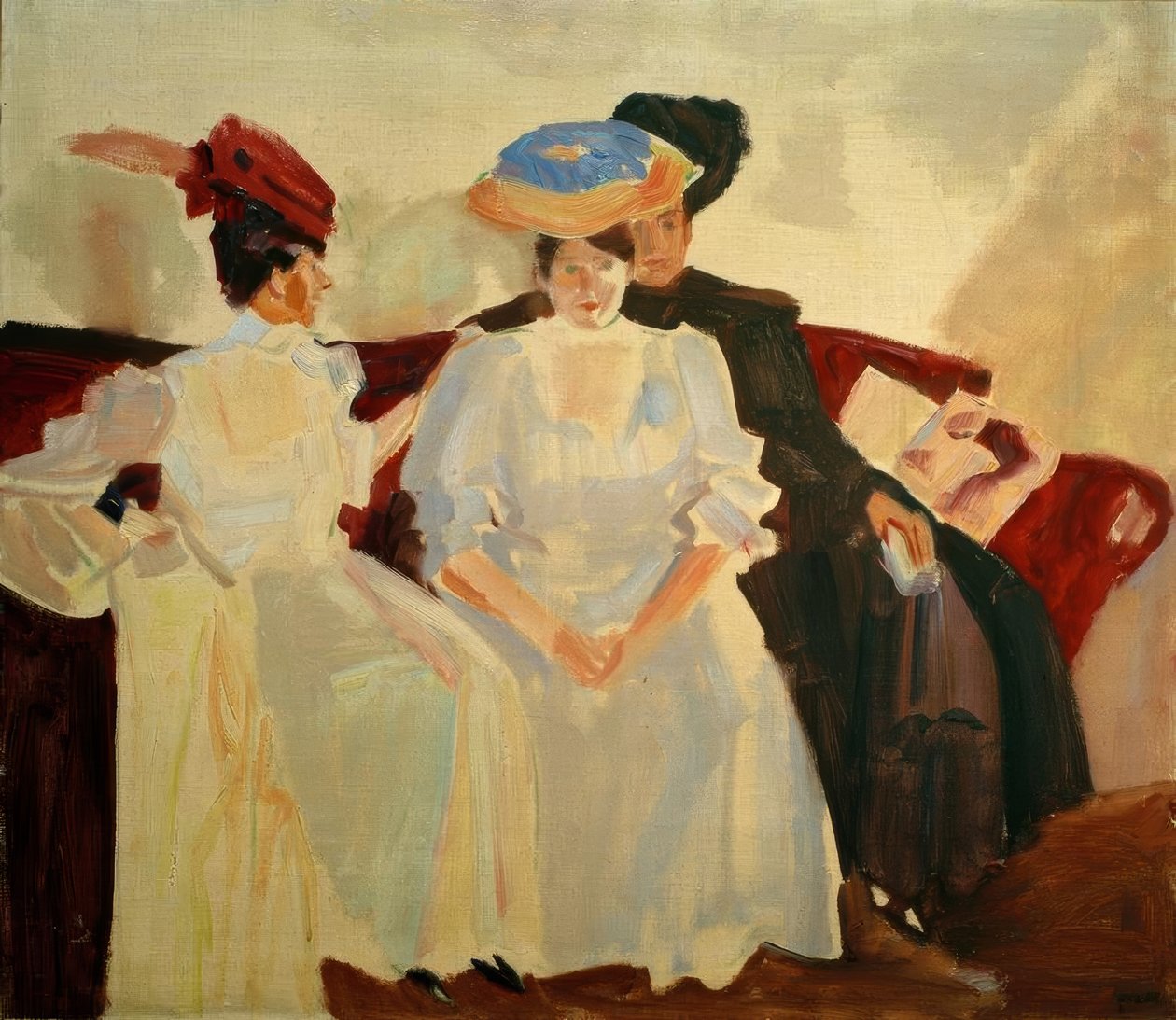 Tre damer på en soffa av Albert Weisgerber