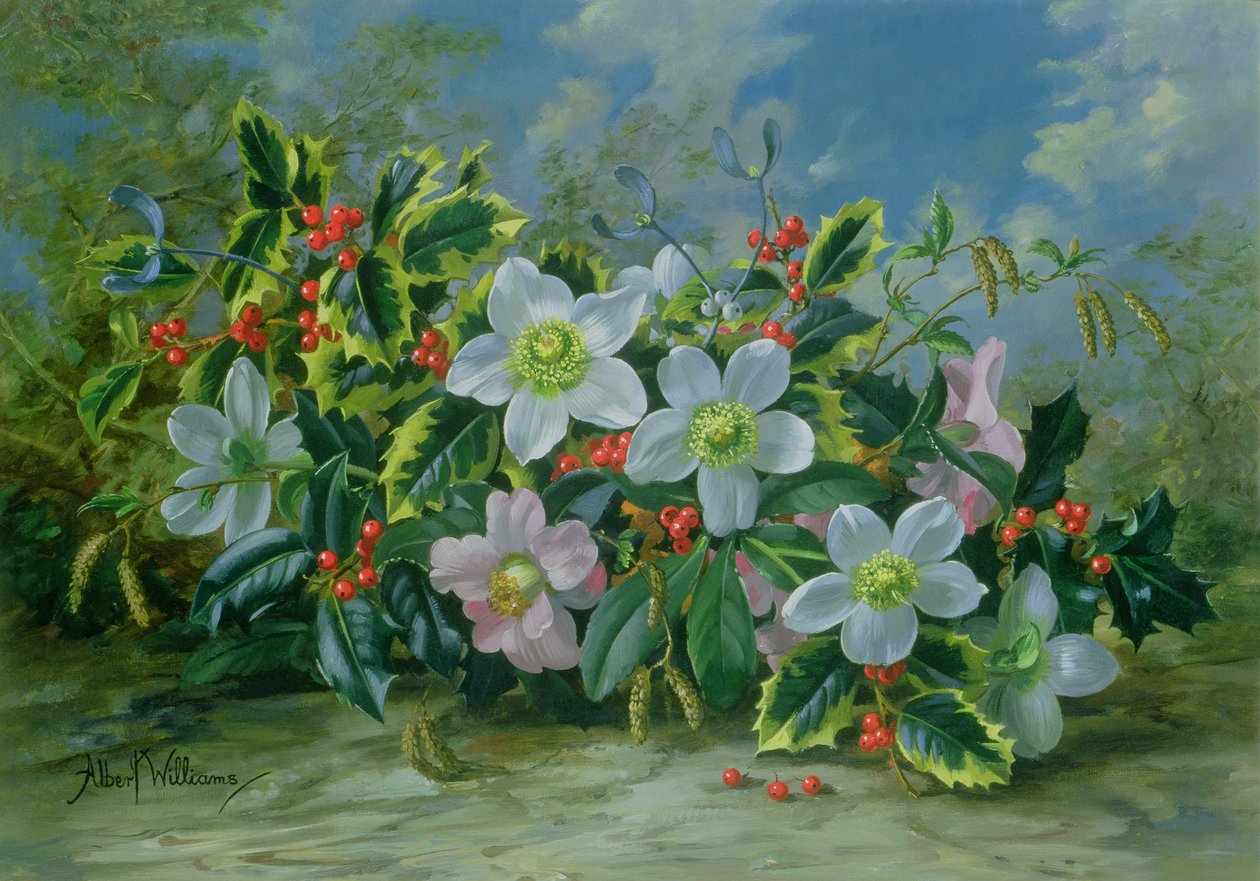 Julrosor och Holly av Albert Williams