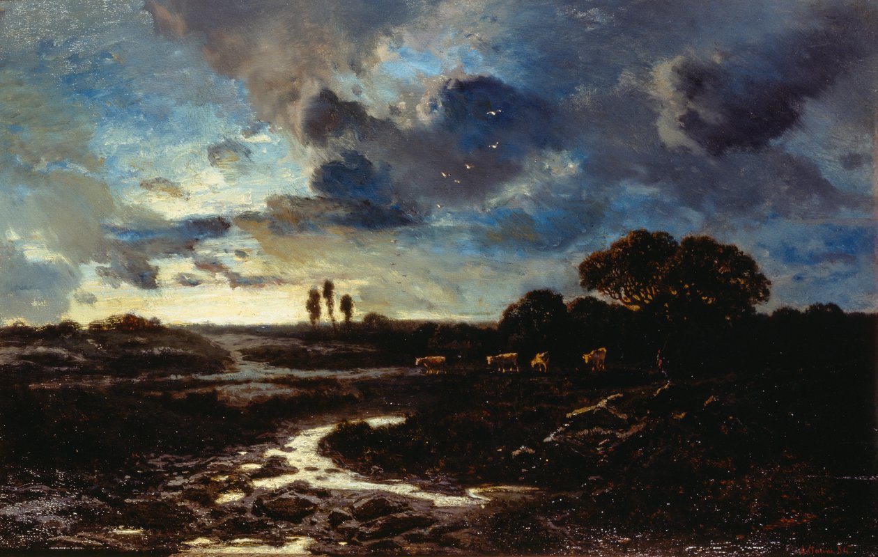 Betesmark på den franska landsbygden av Alberto Pasini
