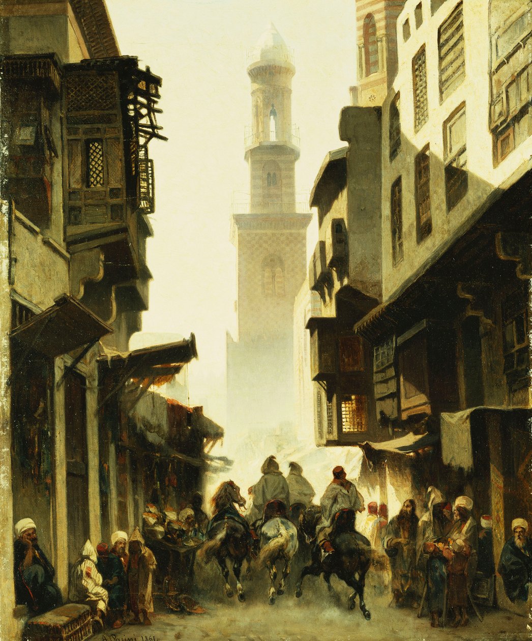 Gatubild i Damaskus, 1861 av Alberto Pasini