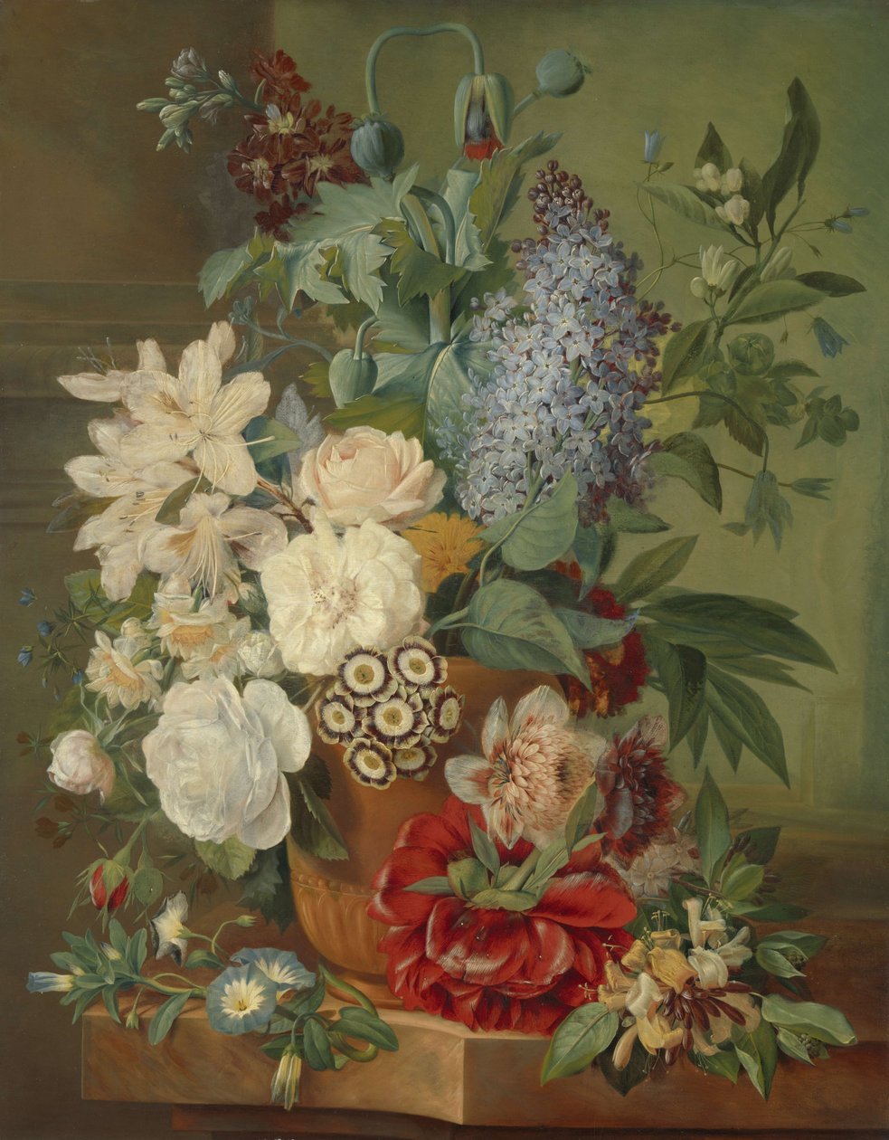 Flowers in a Terracotta Vase av Albertus Jonas Brandt