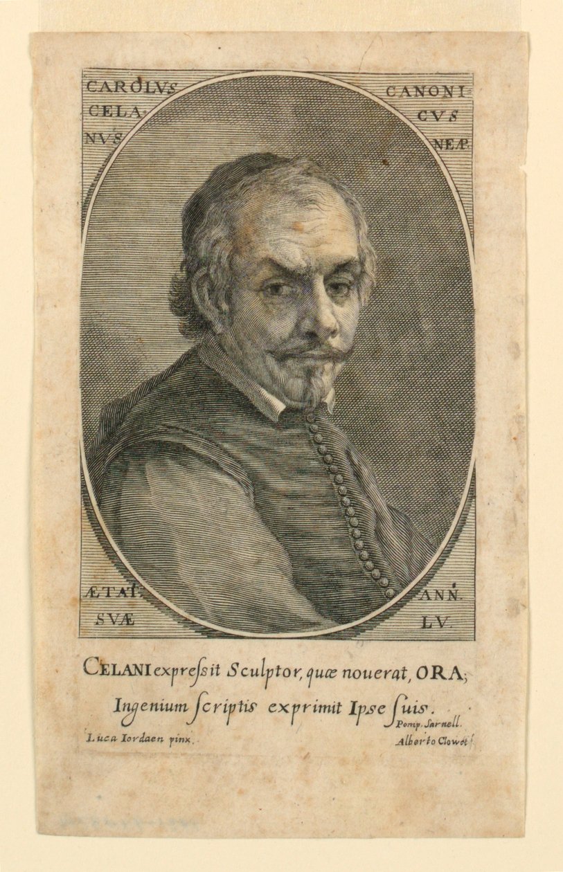 Porträtt av Charles Celanus (Celani) av Albertus Clouwet